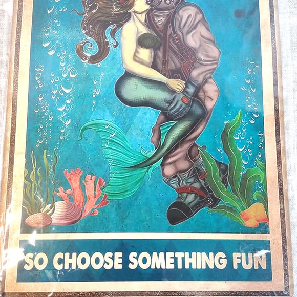 Mermaid Metal Sign - Large 18 x 12 Art - Have Fun - Picture 6 of 7